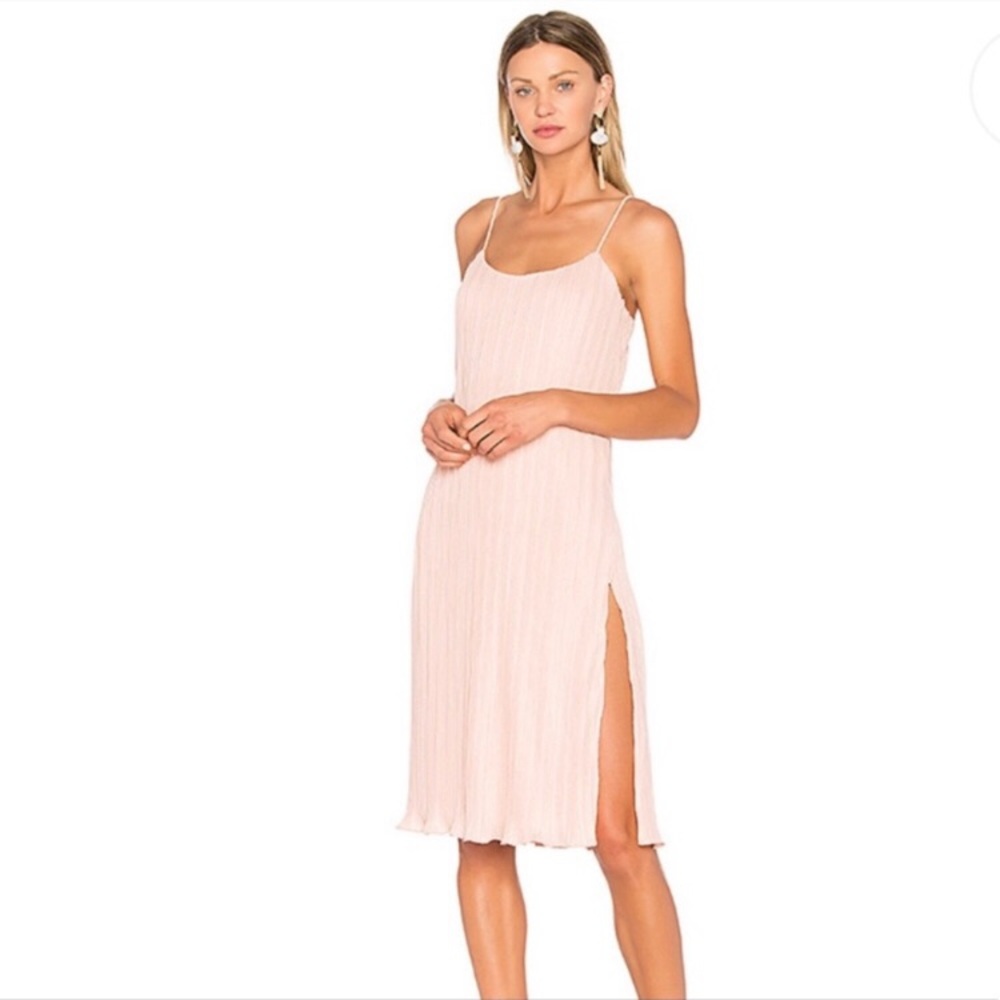 Revolve pleated pink dress